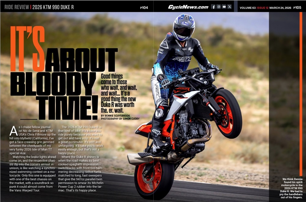 Cycle News Magazine 2026 KTM 990 Duke R Review